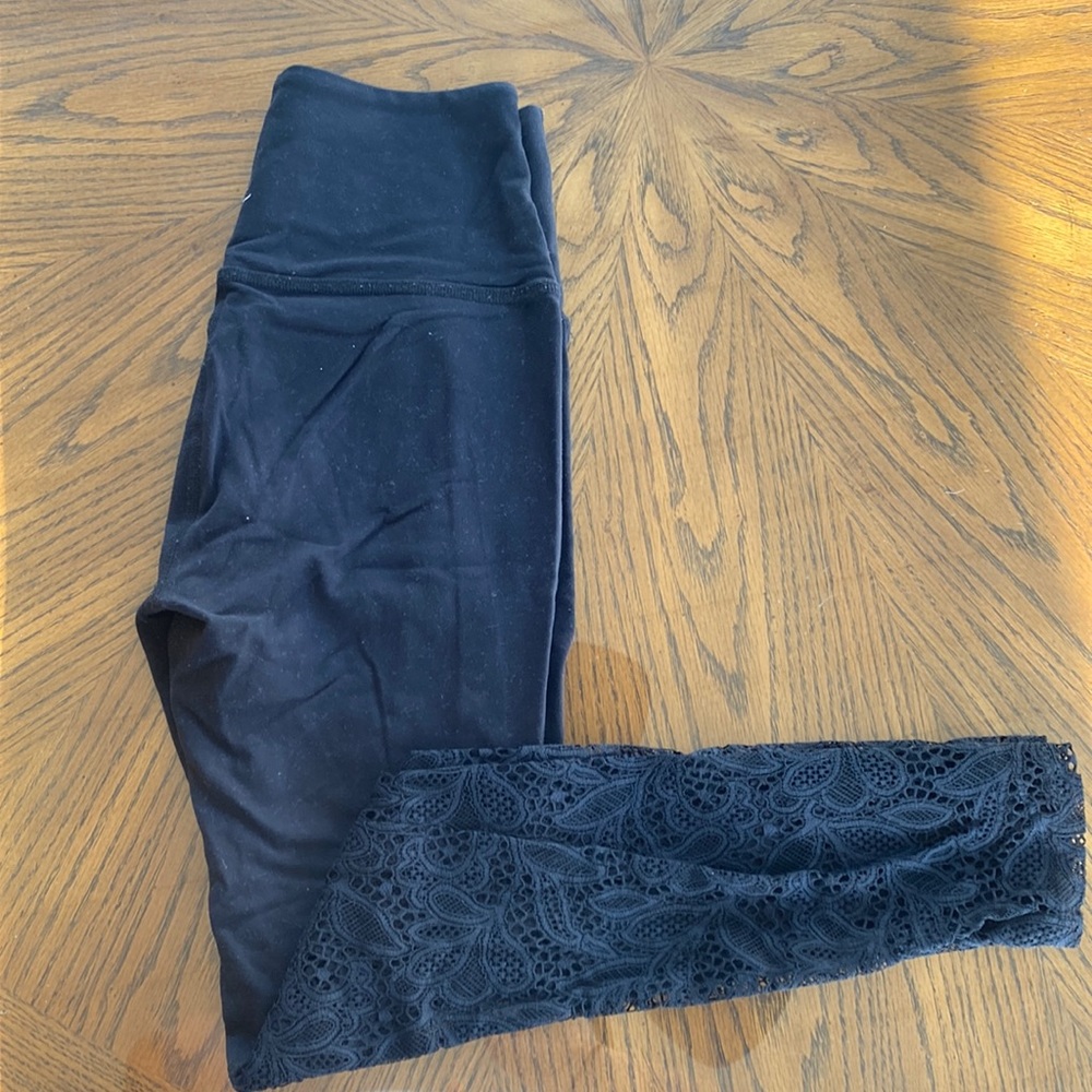 Black Lace Beyond Yoga Leggings